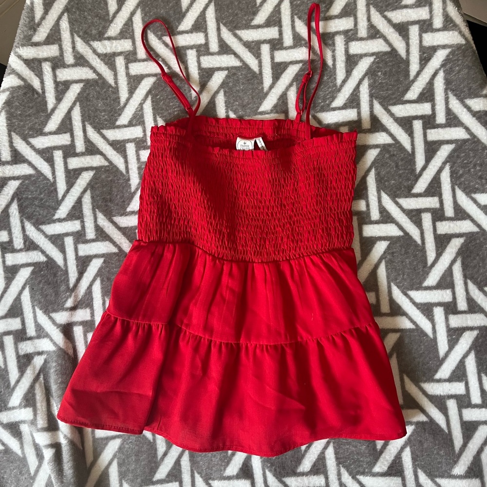 Paper Crane Scarlet Smocked Cami